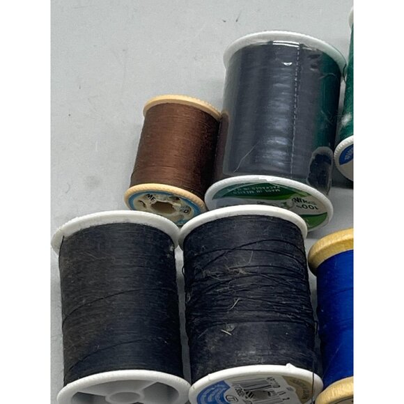 10 spools of polyester thread varying colors blue green and sizes crafts READ - Picture 4 of 6